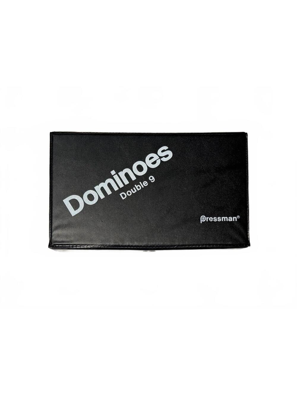 Vintage Dominoes Double 9 by Pressman Complete 55 Domino Set with Vinyl Case